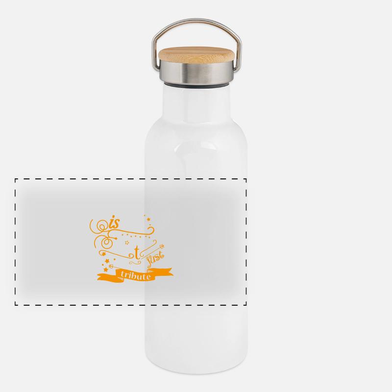 tribute white Panorama Thermosflasche mit Bambusdeckel