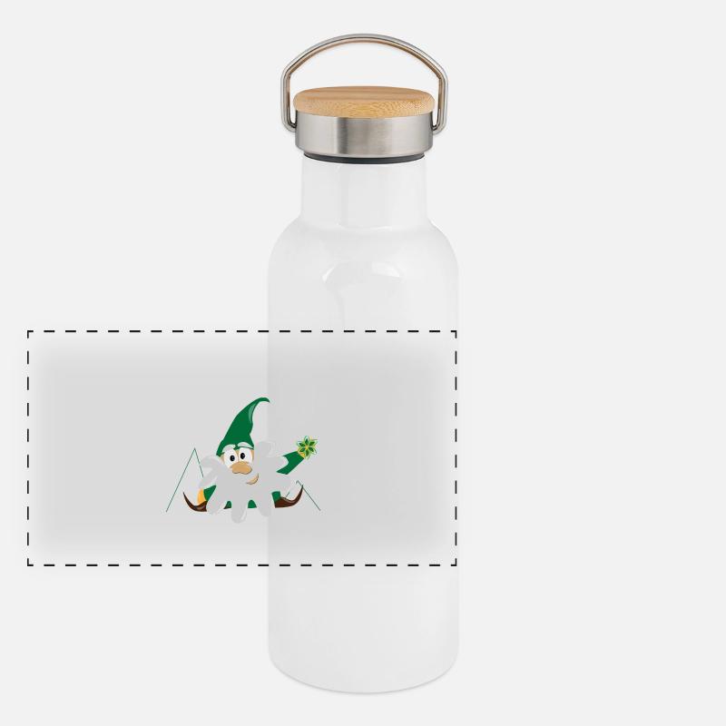 dwarf gnome Panoramic Thermal Bottle with Bamboo Lid