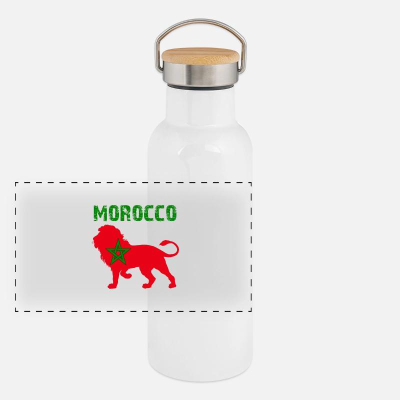 MAROKKO MOROCCO MAROC المغرب LEON Panorama Thermosflasche mit Bambusdeckel