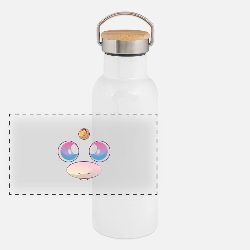 Unicorn Face Panorama Thermosflasche mit Bambusdeckel