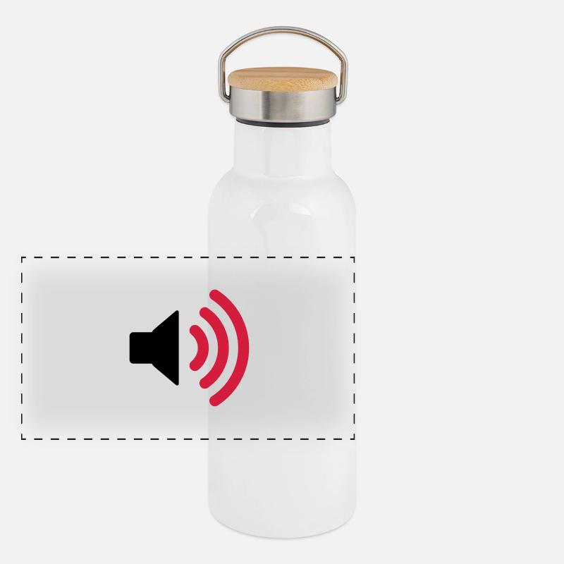 Musik - Speaker Panorama Thermosflasche mit Bambusdeckel