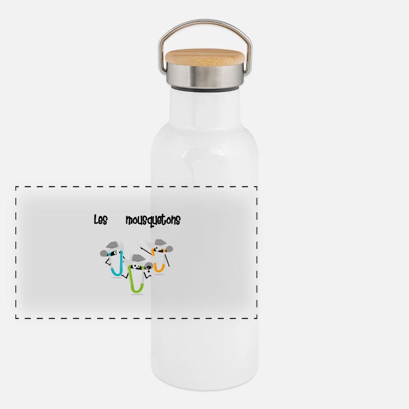 3 Karabiner Panorama Thermosflasche mit Bambusdeckel