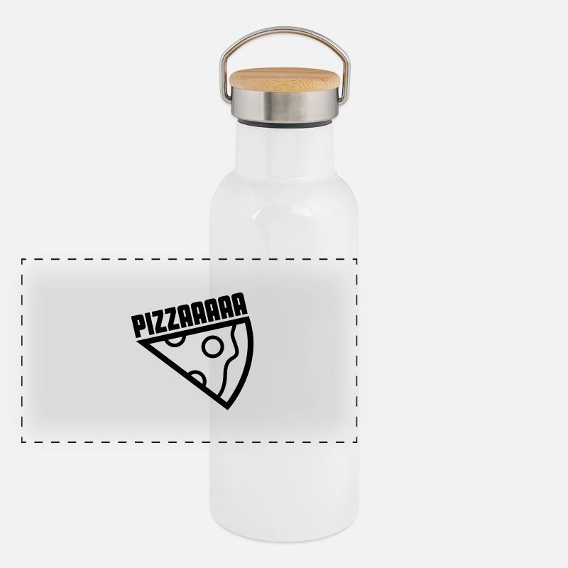 pizzaaaa Panoramic Thermal Bottle with Bamboo Lid