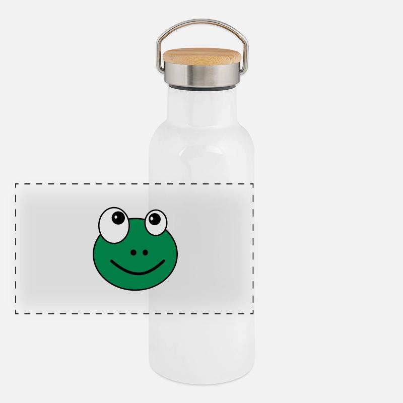 Frosch Panorama Thermosflasche mit Bambusdeckel
