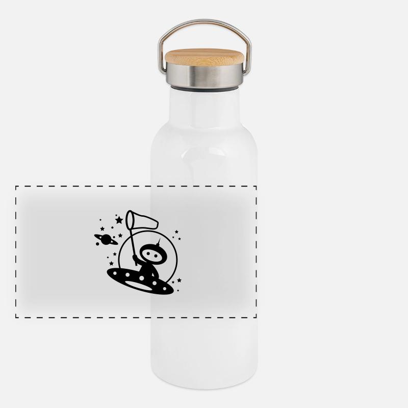Cosmonaut Sternenfänger Panoramic Thermal Bottle with Bamboo Lid