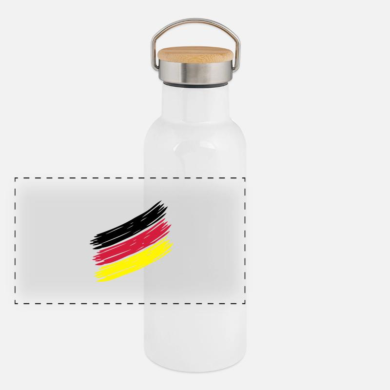 German Stripes - Deutsche Streifen - Germany - Panorama Thermosflasche mit Bambusdeckel