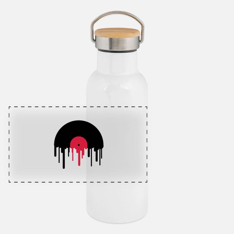 record_disc Panorama Thermosflasche mit Bambusdeckel