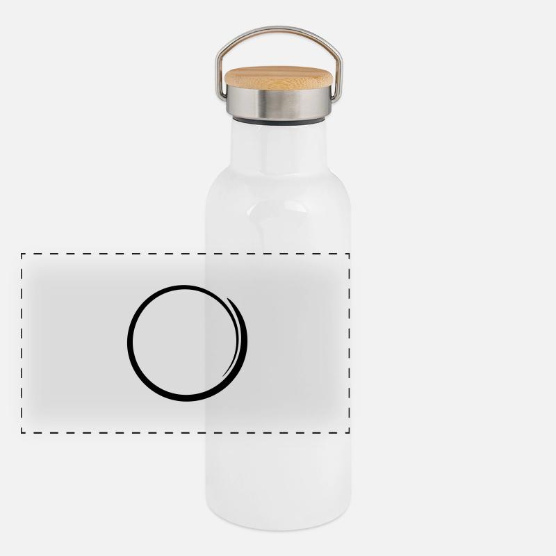 Kreis Rahmen Panorama Thermosflasche mit Bambusdeckel