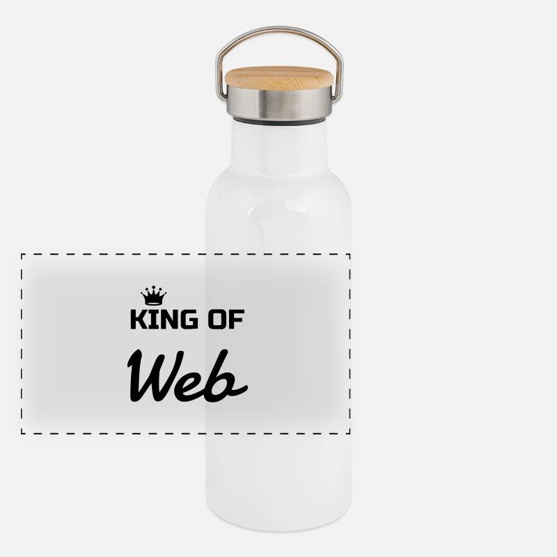 Webmaster Internet Web Geek Website Panorama Thermosflasche mit Bambusdeckel