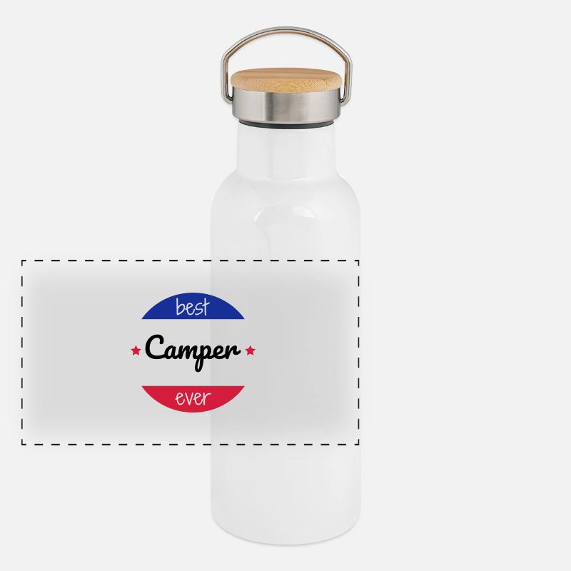 Camping / Camper / Campeur / Camp / Scout Panoramic Thermal Bottle with Bamboo Lid