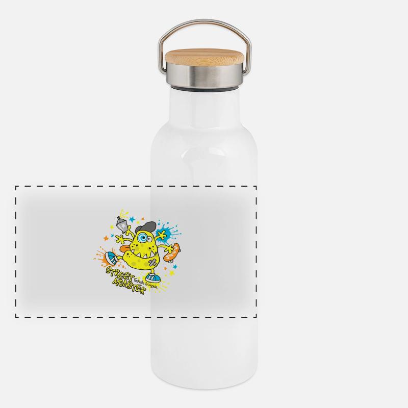 Monstre de rue Gourde isotherme avec bouchon en bambou