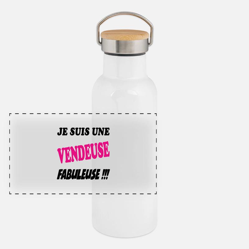 Je suis une vendeuse fabuleuse !!! Gourde isotherme avec bouchon en bambou