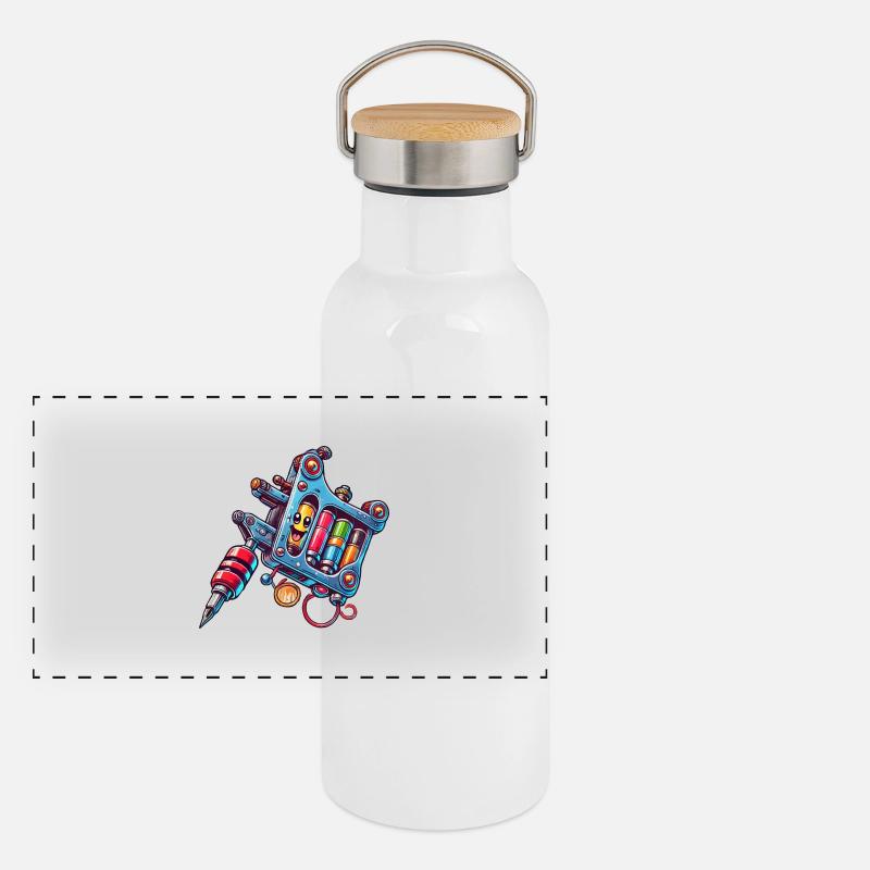 tattoo machine Panoramic Thermal Bottle with Bamboo Lid