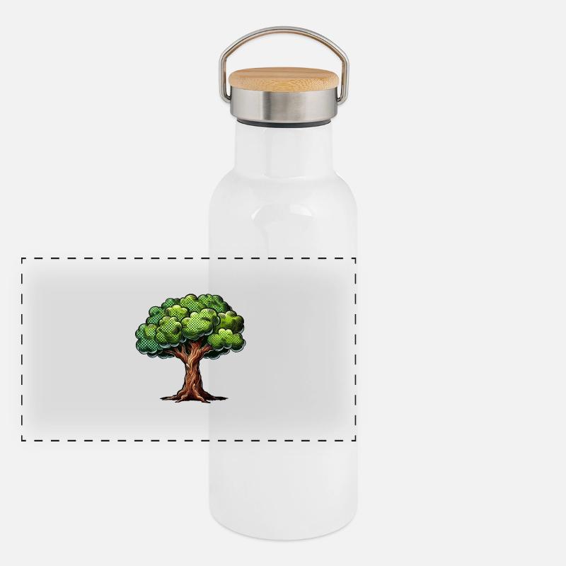 Baum Panorama Thermosflasche mit Bambusdeckel