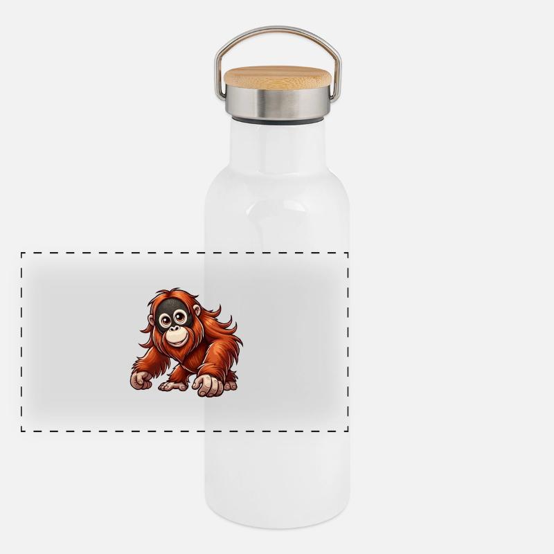 Orangutan 1 Panoramic Thermal Bottle with Bamboo Lid