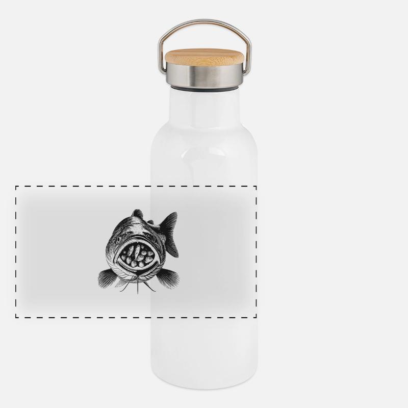 Fish Panoramic Thermal Bottle with Bamboo Lid