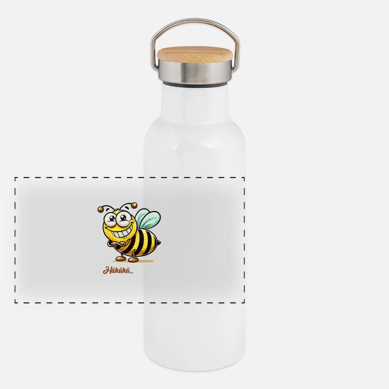 Bee Wasp Animal Panoramic Thermal Bottle with Bamboo Lid