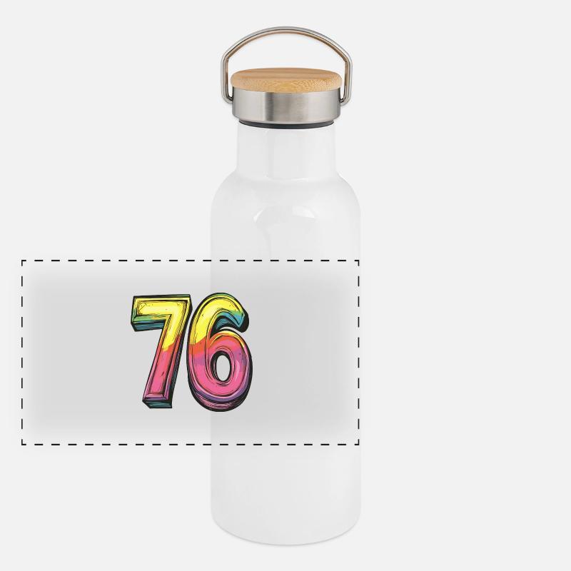 76 Symbole numérique Gourde isotherme avec bouchon en bambou