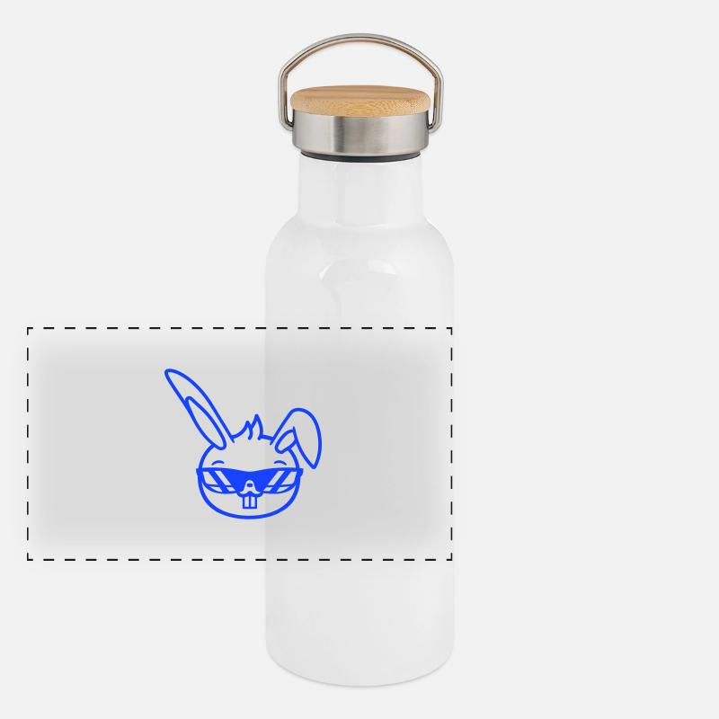 Lunettes de soleil lapin cool lapin dents drôle Gourde isotherme avec bouchon en bambou