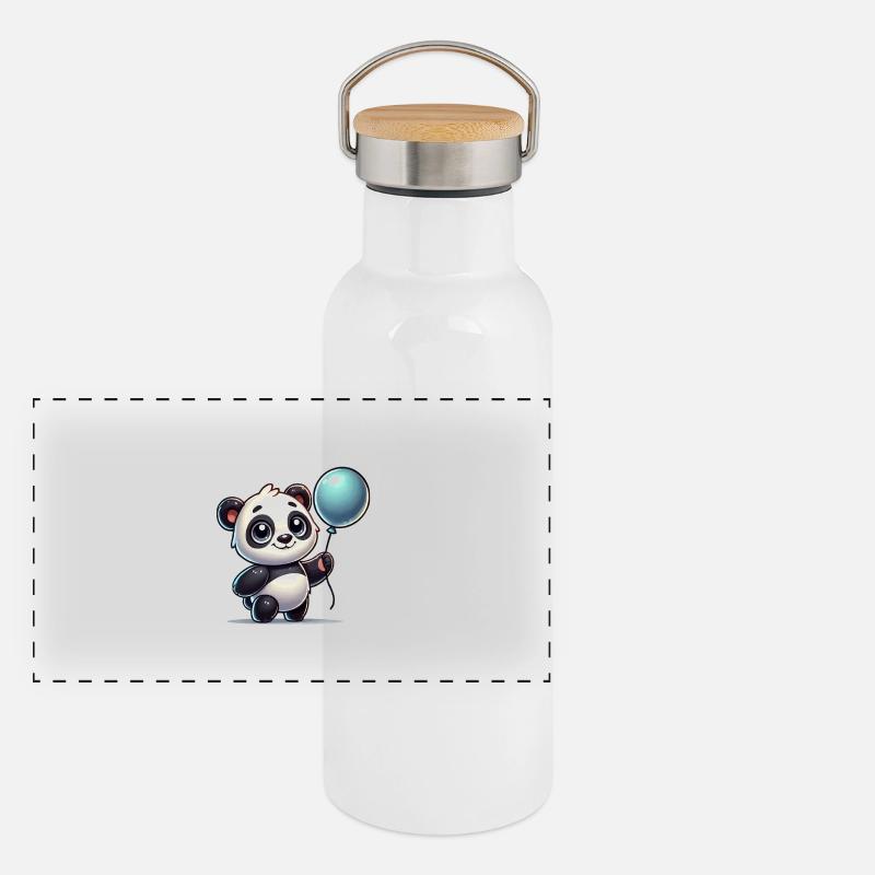 Ballon BD Panda Gourde isotherme avec bouchon en bambou