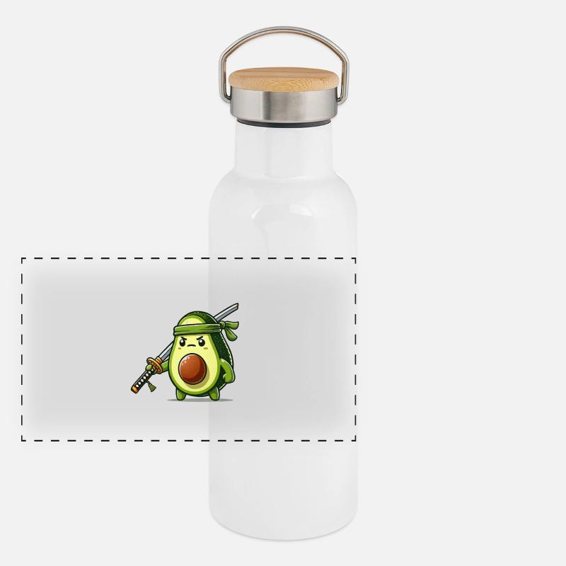 Avocado Samurai Panoramic Thermal Bottle with Bamboo Lid