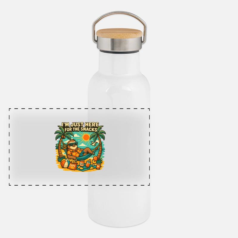Paresse-lin sur la plage pour grignoter Gourde isotherme avec bouchon en bambou