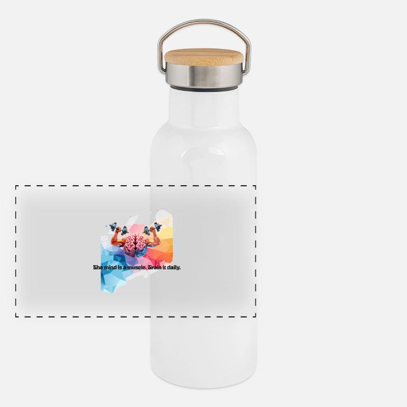 Motivation Panorama Thermosflasche mit Bambusdeckel