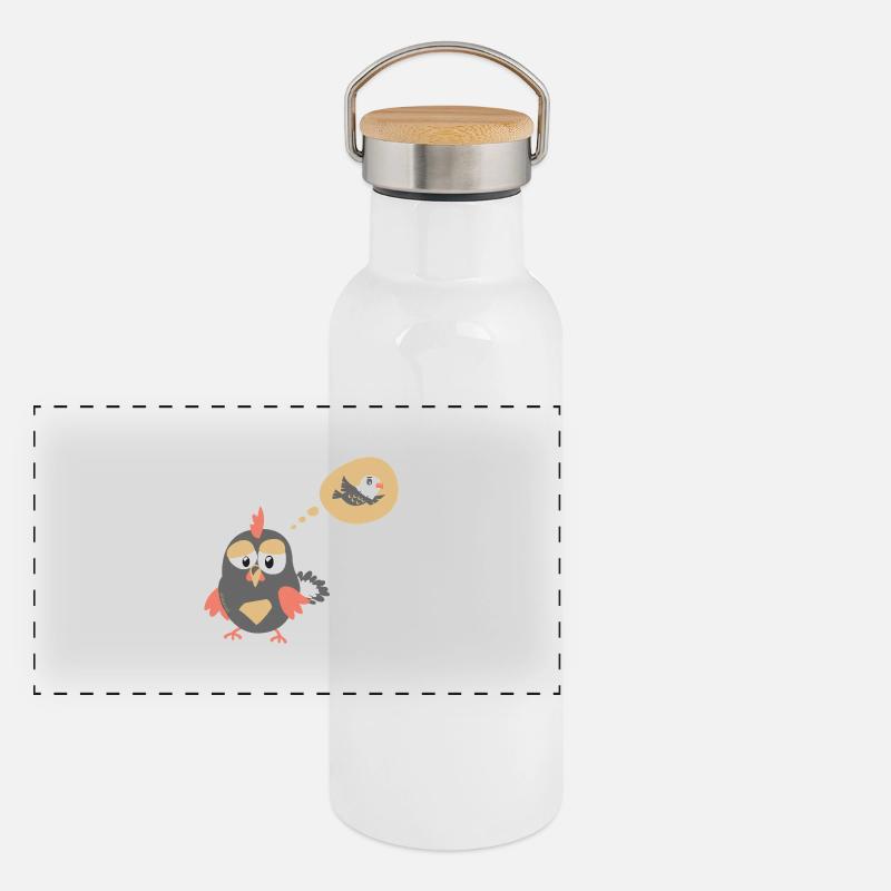 Ich habe einen Traum Panorama Thermosflasche mit Bambusdeckel