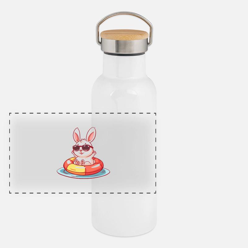 Bunny Comic Cool Panoramic Thermal Bottle with Bamboo Lid