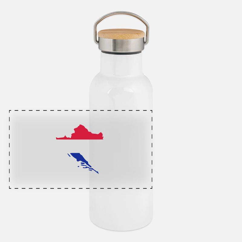 Kroatien Panorama Thermosflasche mit Bambusdeckel
