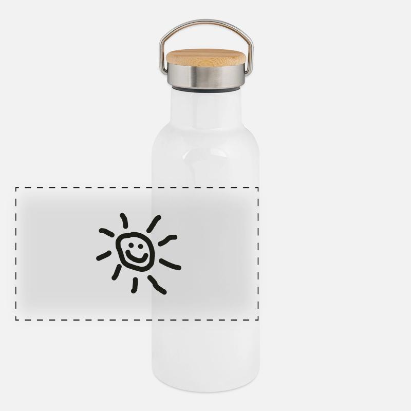 SONNE :-) Panorama Thermosflasche mit Bambusdeckel