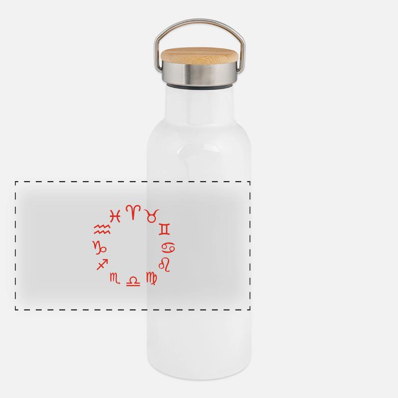 Sternzeichen Panorama Thermosflasche mit Bambusdeckel