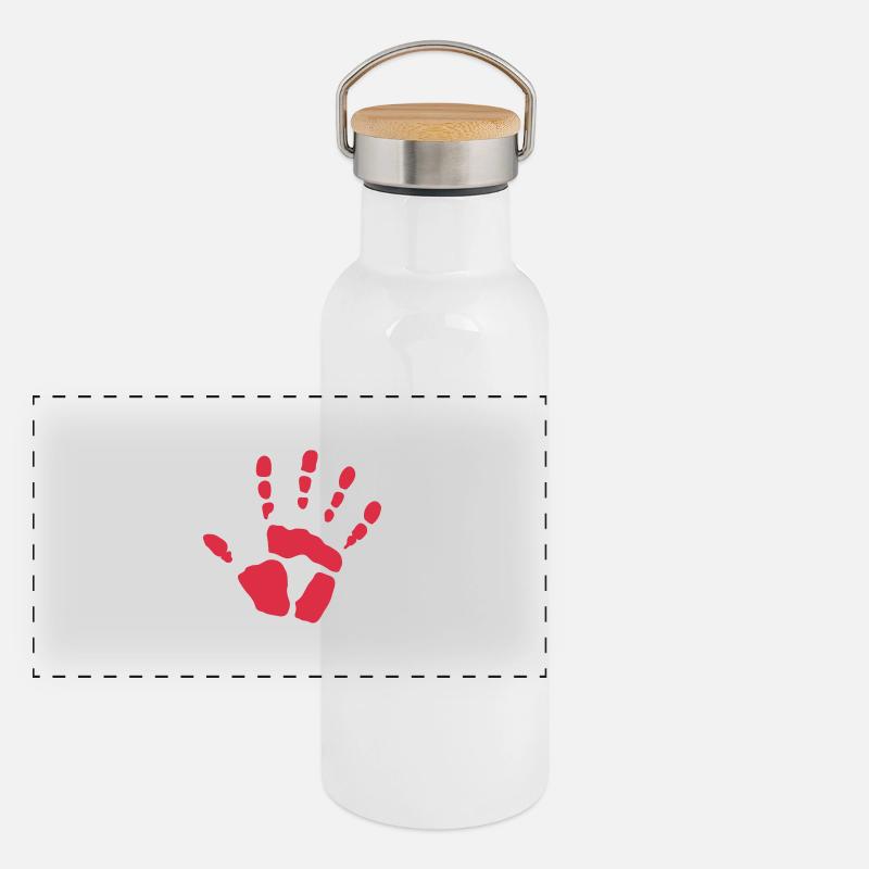 Hand Print Handprint Panoramic Thermal Bottle with Bamboo Lid
