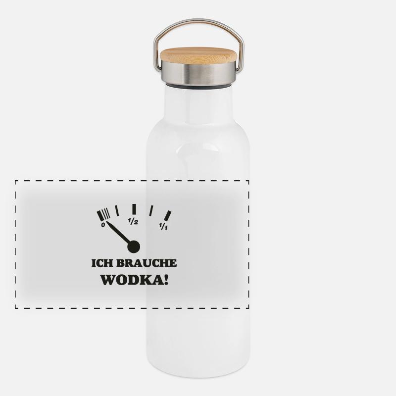 I NEED VODKA Panoramic Thermal Bottle with Bamboo Lid
