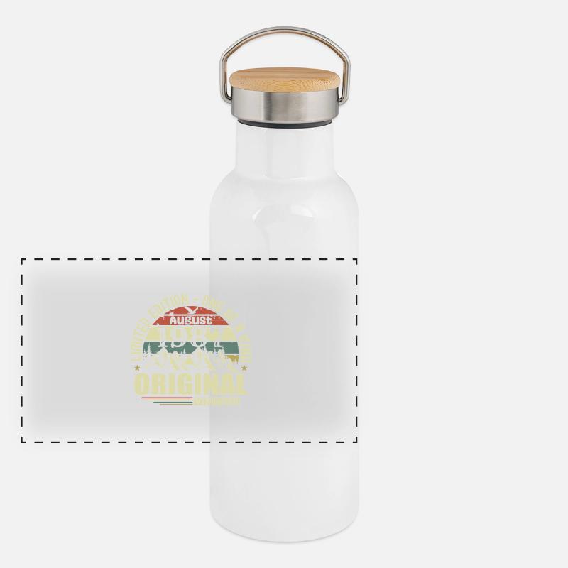 Août 1987 Anniversaire Août 1987 Millésime Août Gourde isotherme avec bouchon en bambou