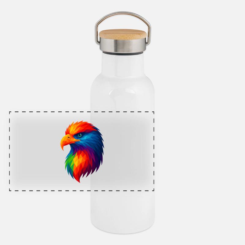 WPAP Polygon Style Animals - Eagle Panoramic Thermal Bottle with Bamboo Lid