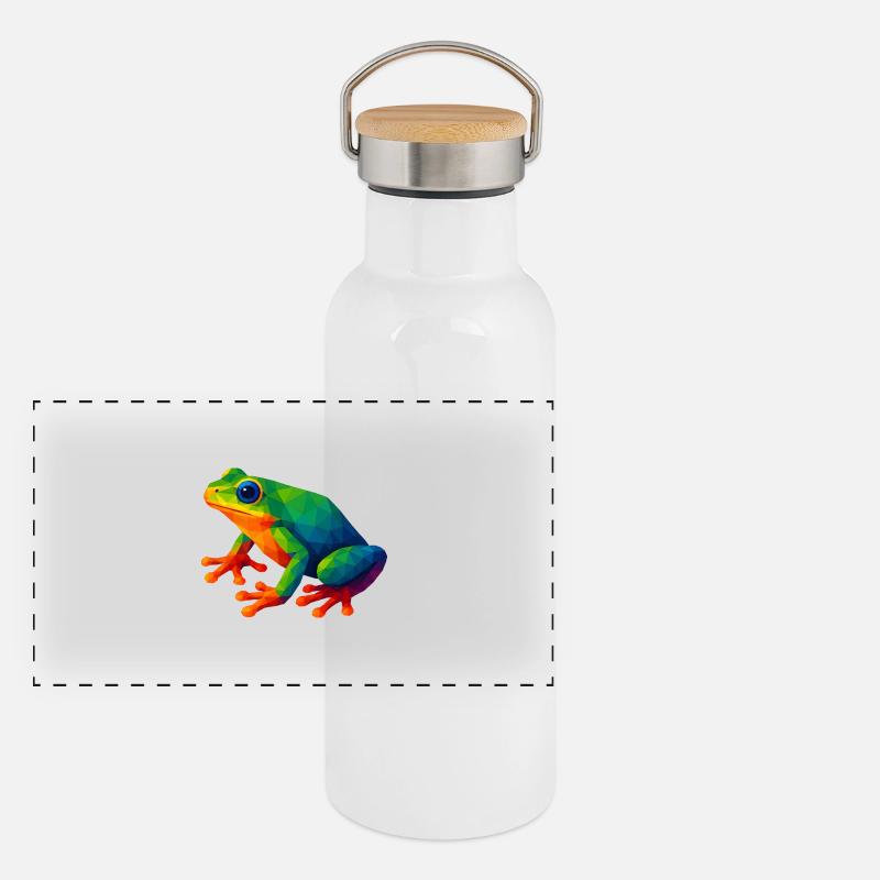 WPAP Style Animals - Tree Frog Panoramic Thermal Bottle with Bamboo Lid