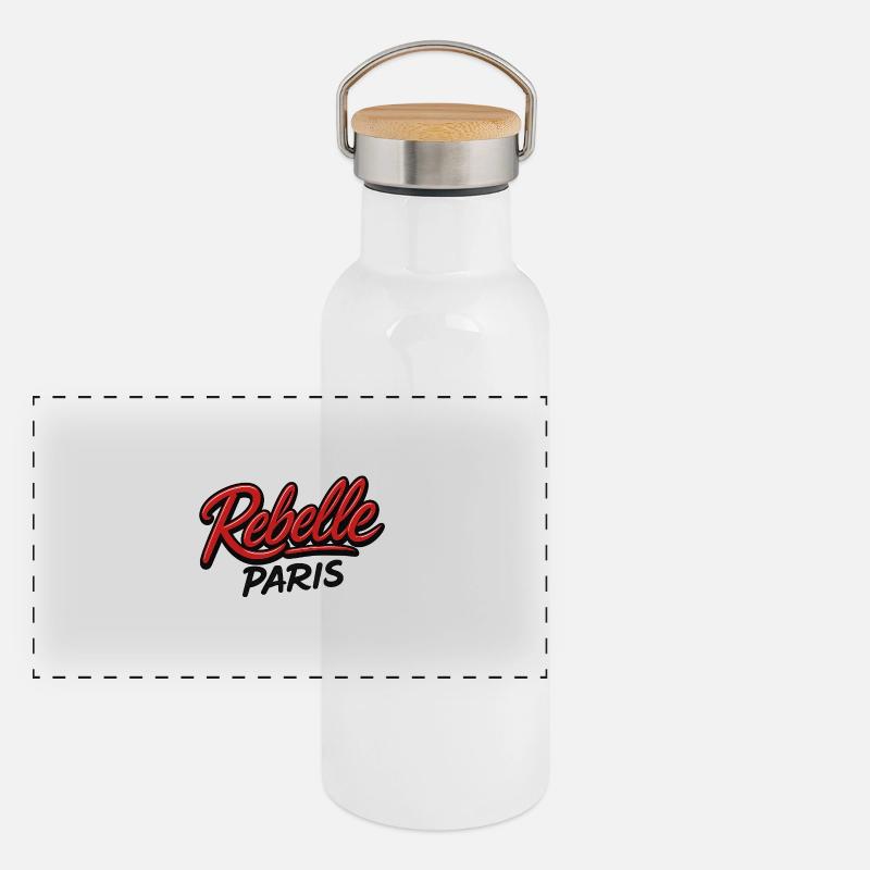Rebell Paris Panorama Thermosflasche mit Bambusdeckel
