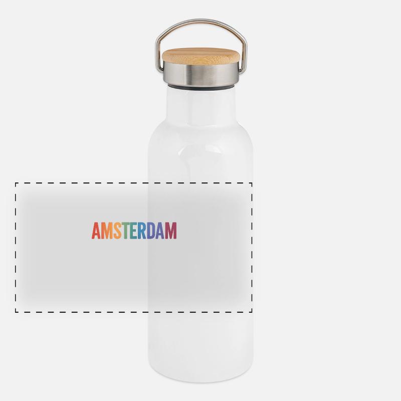 AMSTERDAM Panorama Thermosflasche mit Bambusdeckel