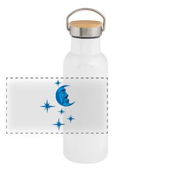 Blue Tiki Moon Moai Good night ! Moon Nightgown - Panoramic Thermal Bottle with Bamboo Lid - white - Front