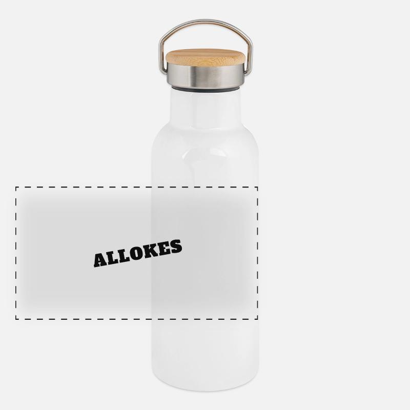 ALLOKES Panorama Thermosflasche mit Bambusdeckel