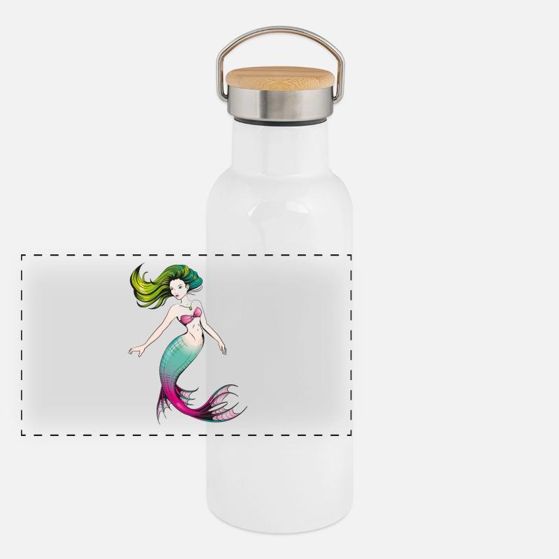 Mermaid Panoramic Thermal Bottle with Bamboo Lid