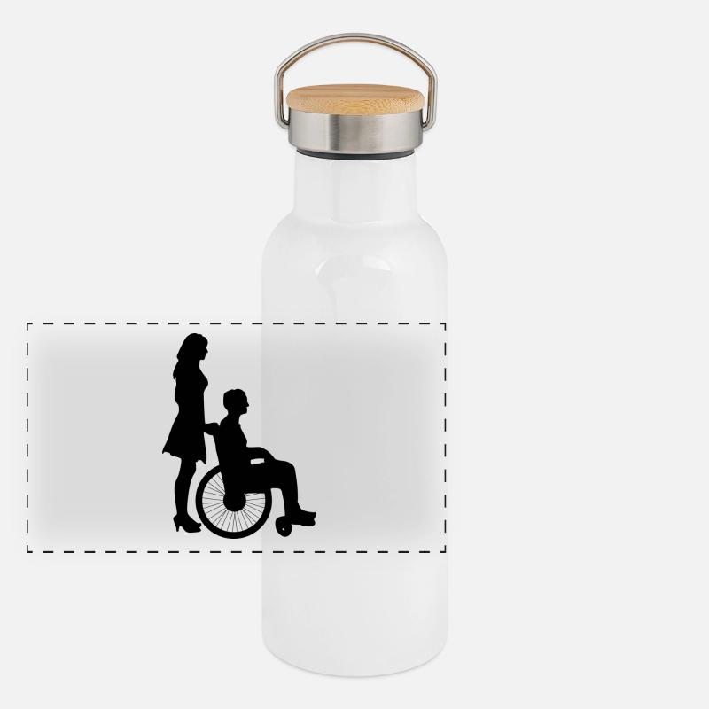 Rollstuhl Panorama Thermosflasche mit Bambusdeckel