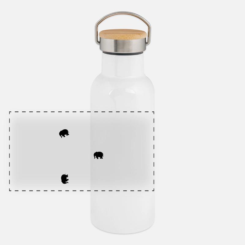 Small elephants Panoramic Thermal Bottle with Bamboo Lid