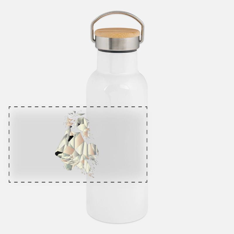 geometric lion Panoramic Thermal Bottle with Bamboo Lid