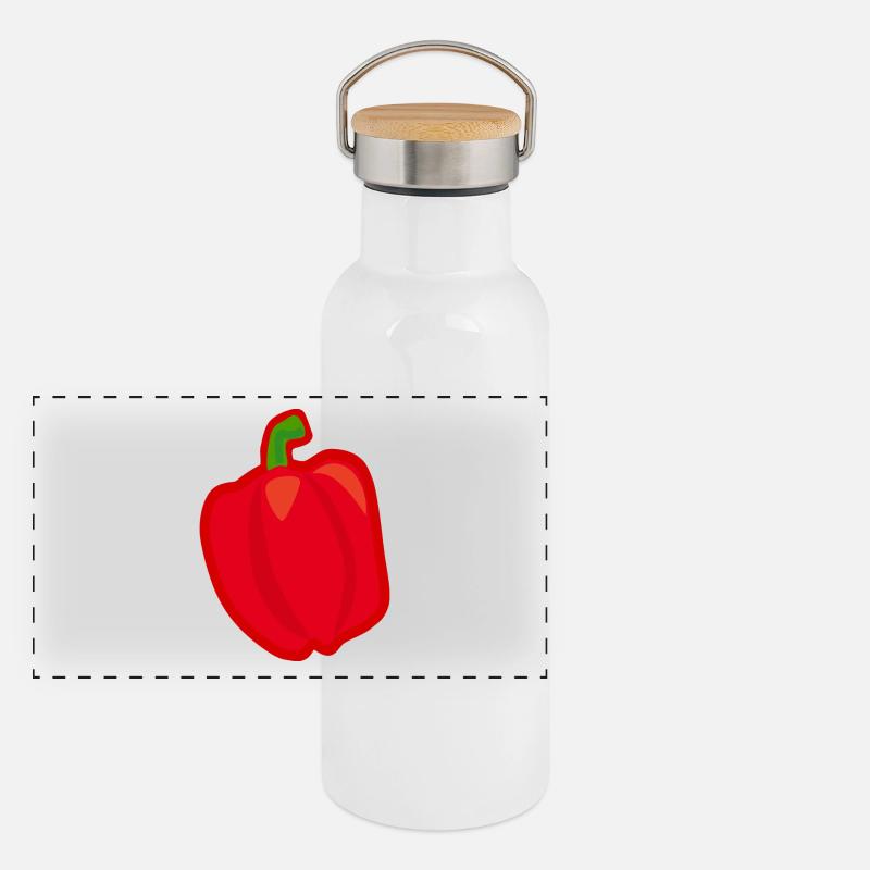 paprika chilli chili pepper citrus veggie vegetable Panoramic Thermal Bottle with Bamboo Lid