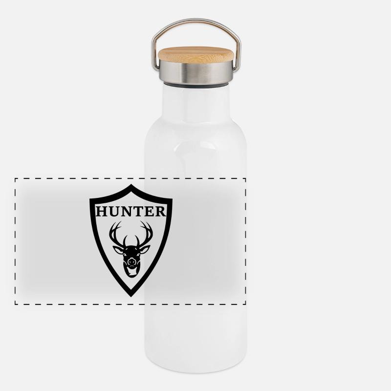 chasseur Gourde isotherme avec bouchon en bambou