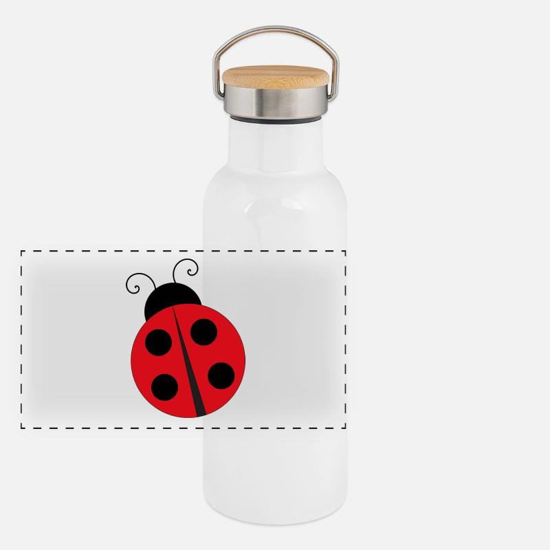 Coccinelle Ladybug Gourde isotherme avec bouchon en bambou