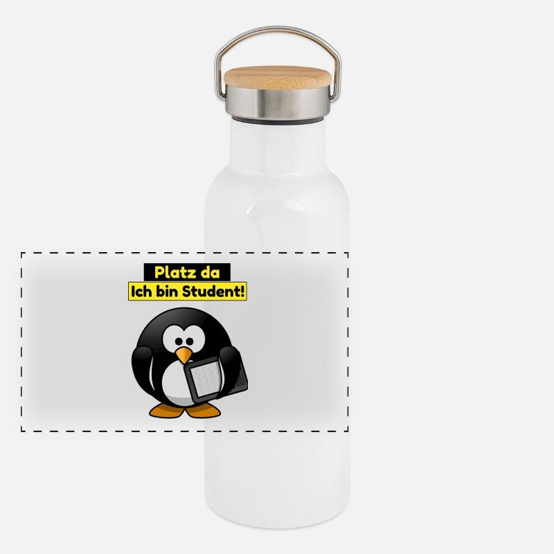 Platz da ich bin Student Panorama Thermosflasche mit Bambusdeckel