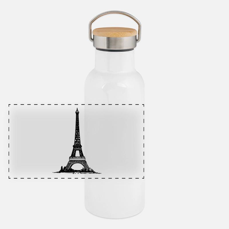 Tour Eiffel Paris Gourde isotherme avec bouchon en bambou